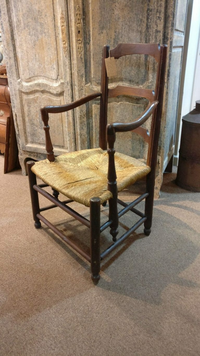 Late 18th/early 19th century Provencal rush seated fauteuil