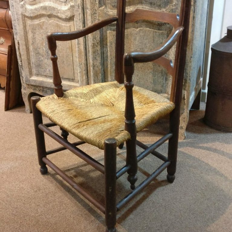 Late 18th/early 19th century Provencal rush seated fauteuil