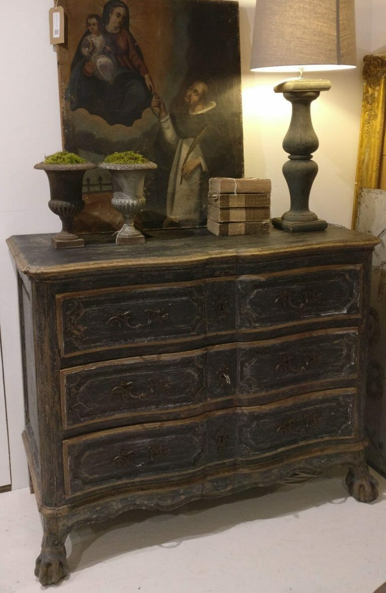 Large three drawer 18th century chest of drawers