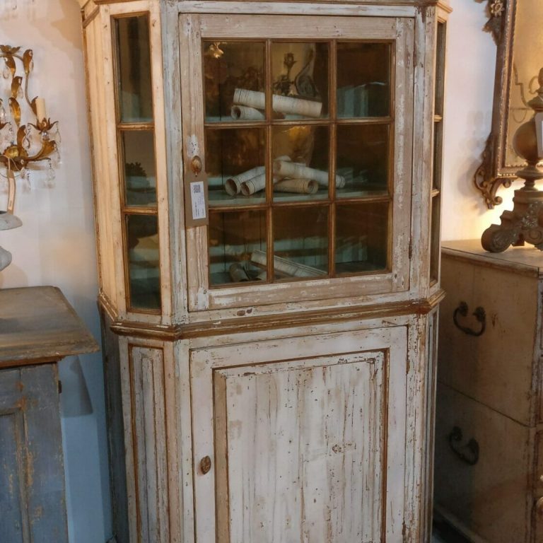 Part glazed tall Belgian cupboard