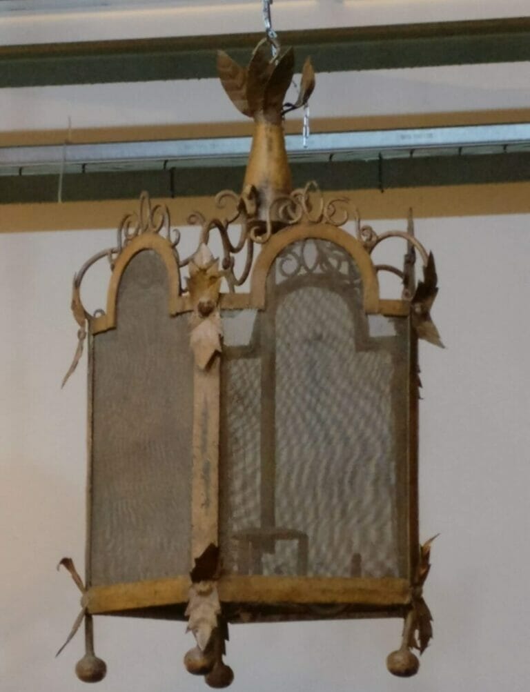 Pair of large metal lanterns