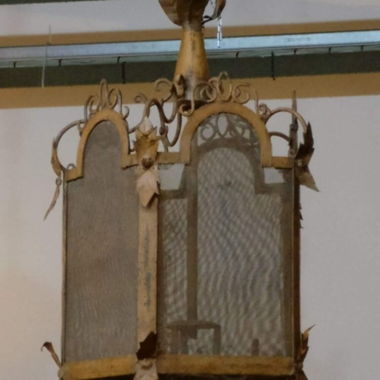 Pair of large metal lanterns