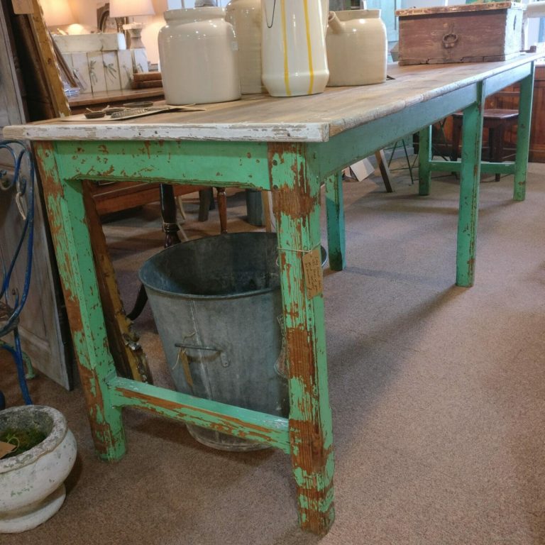 Long French pine work table