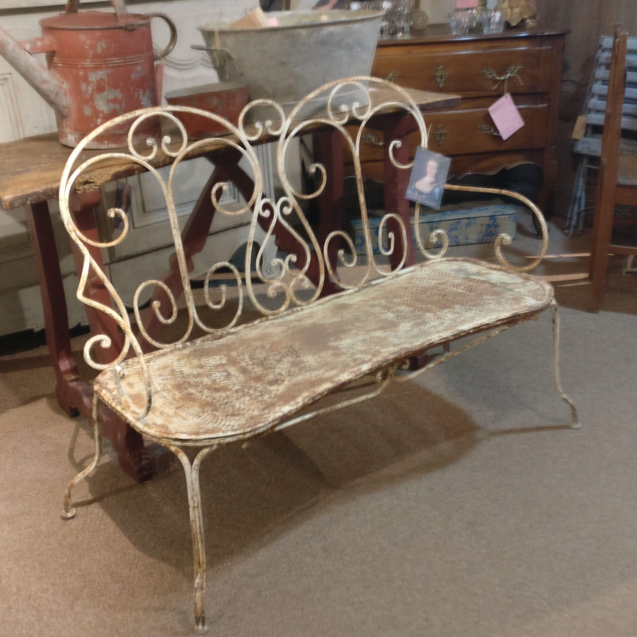 Two seater French metal seat