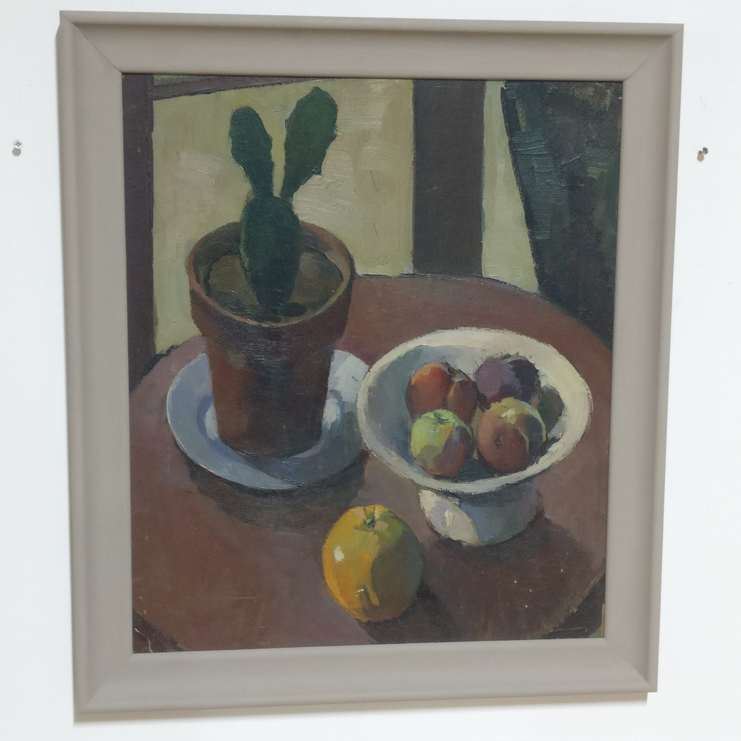 Still life with cactus and fruit