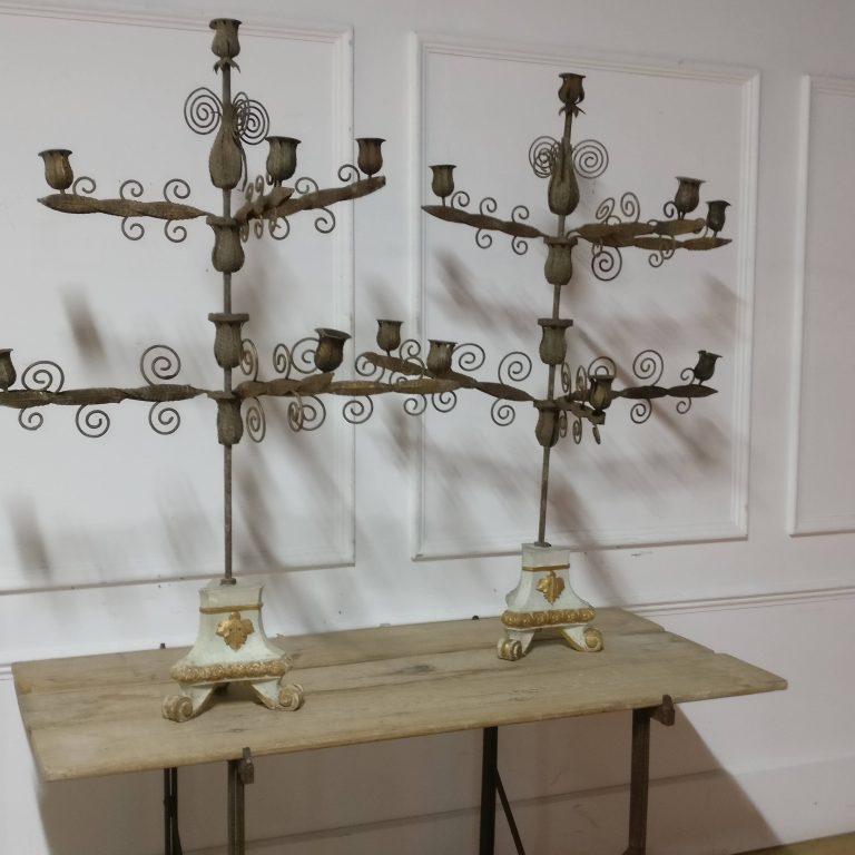 Pair of 18th century Spanish candelabra