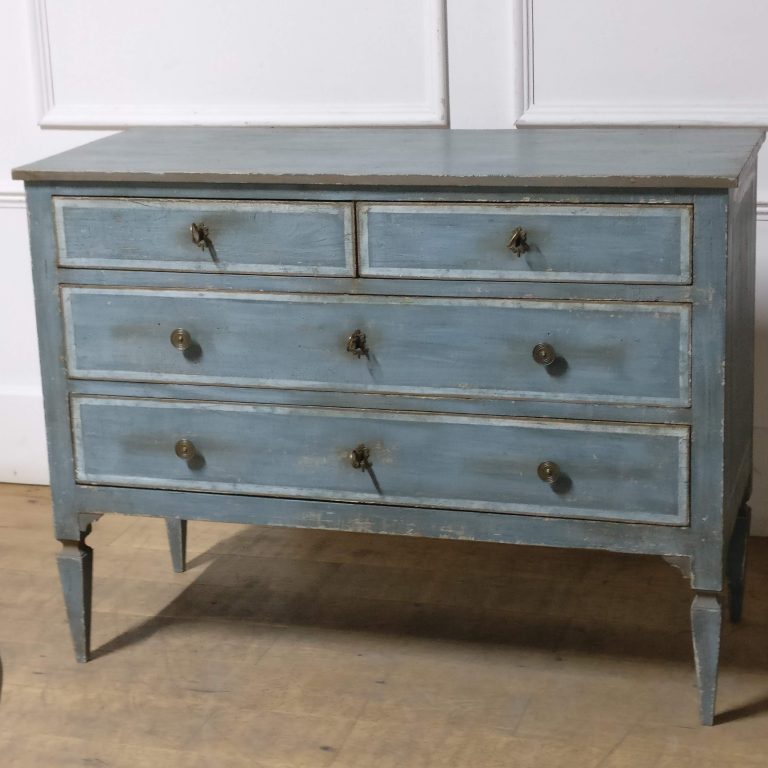 19th century blue painted Italian commode