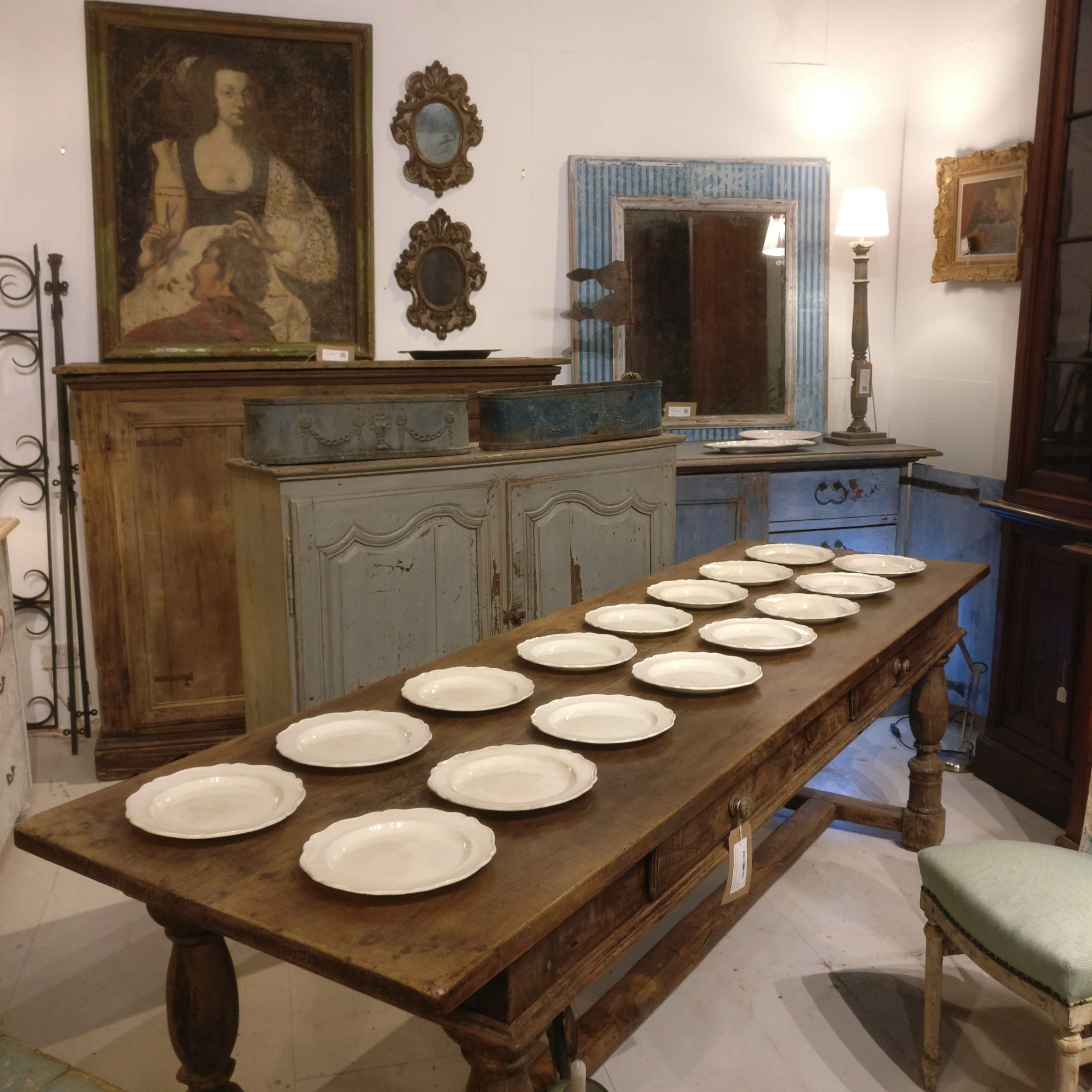 Long walnut table