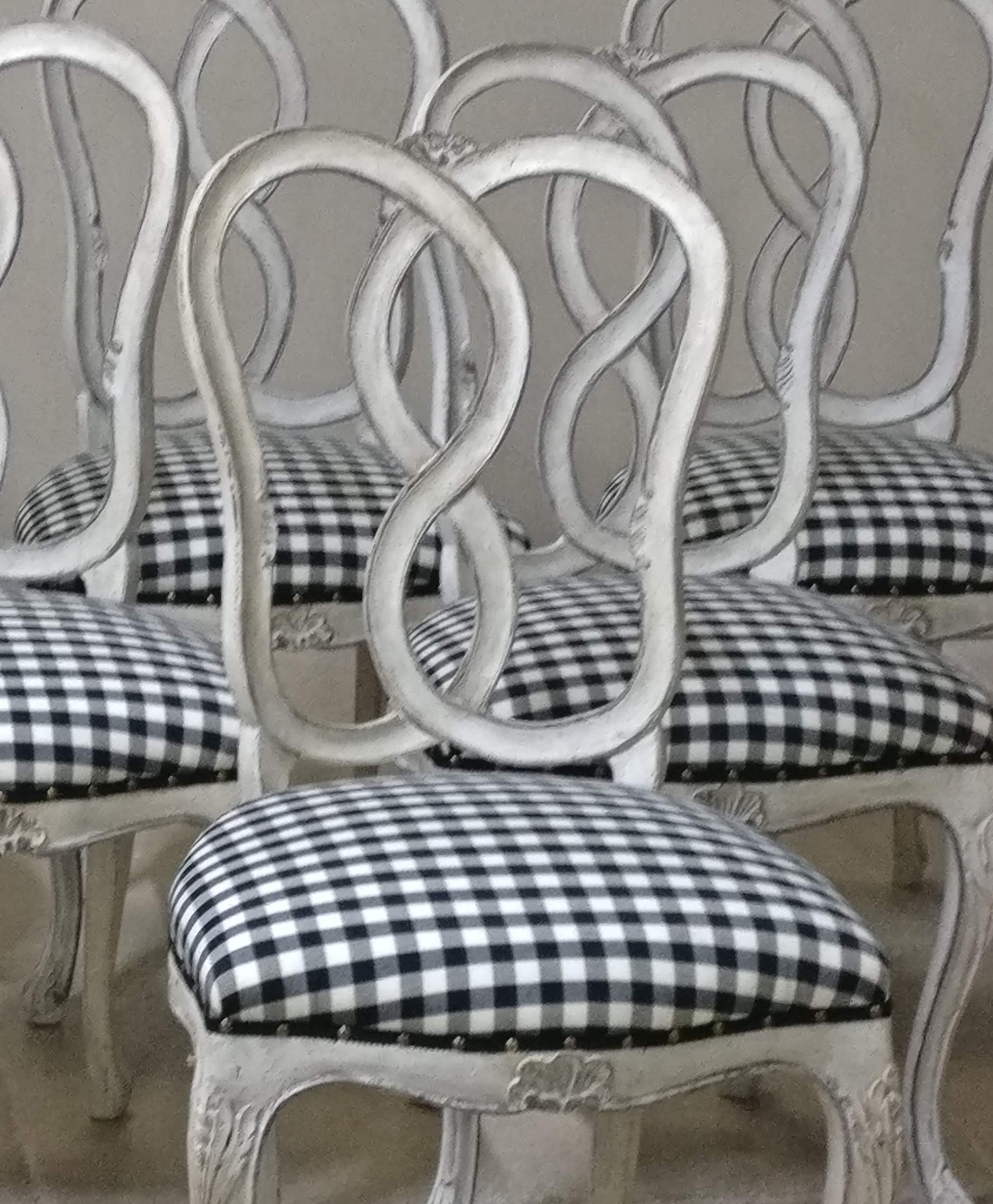 Six Italian dining chairs