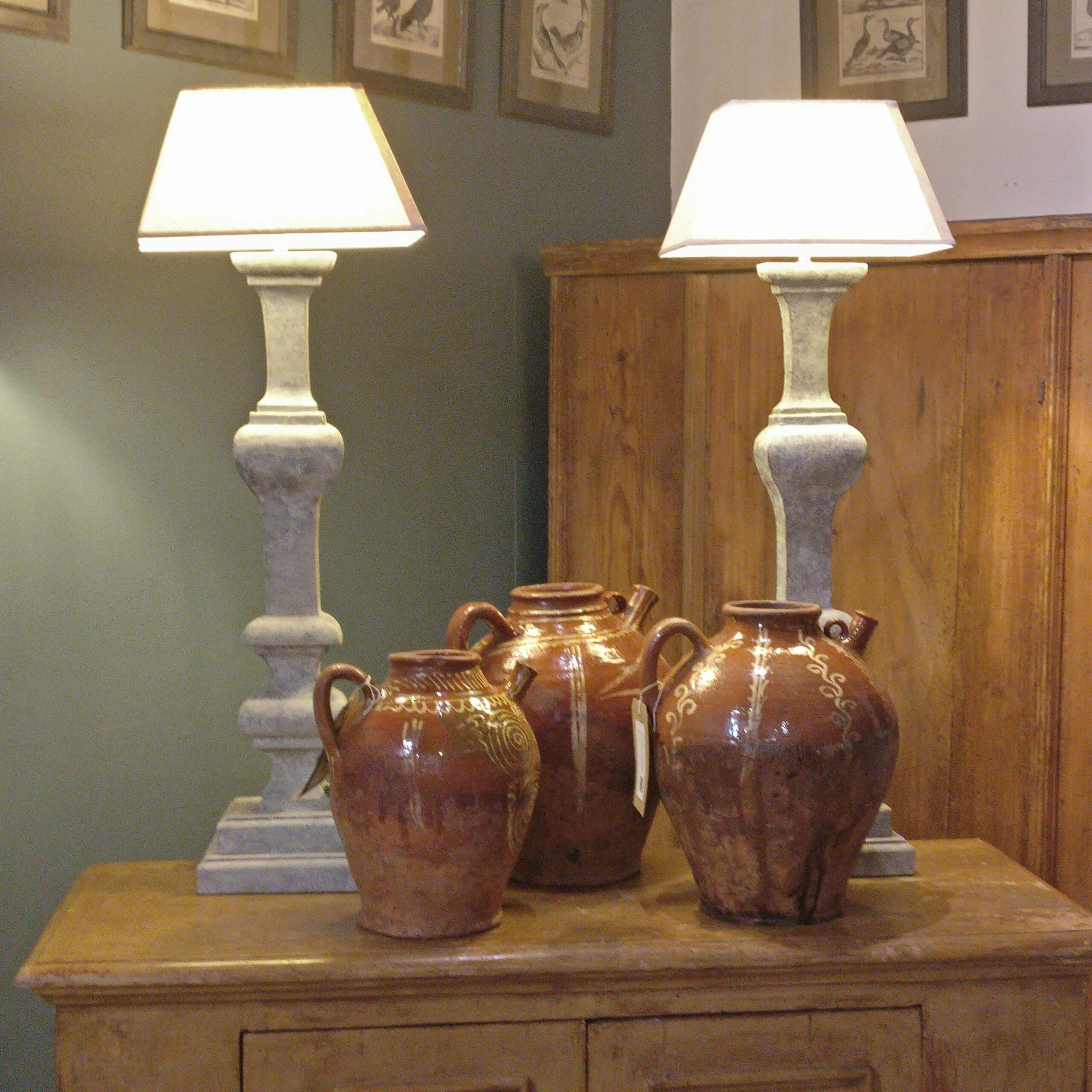 Pair of Spanish balustrade lamps