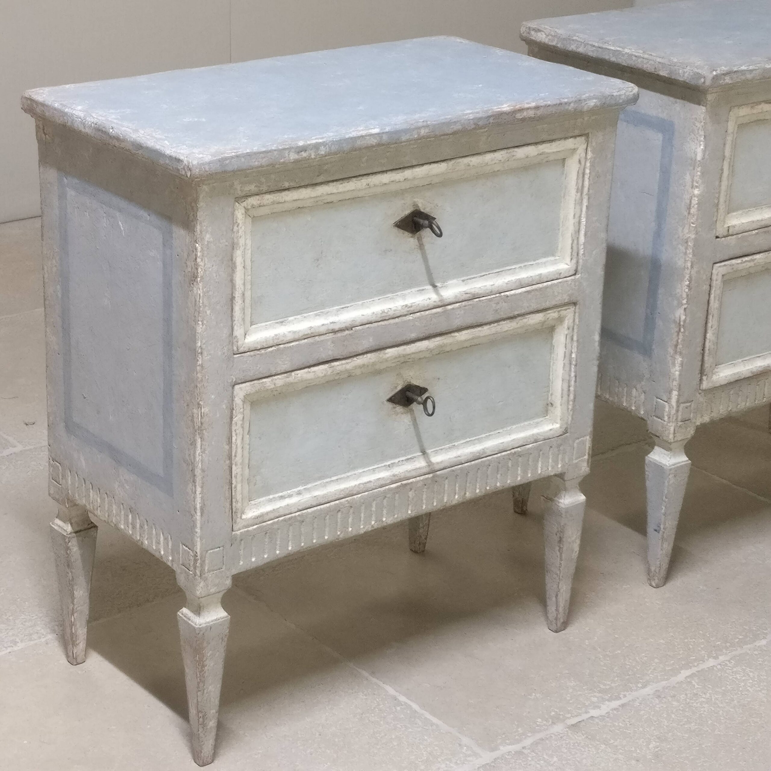 Pair of painted Italian side tables